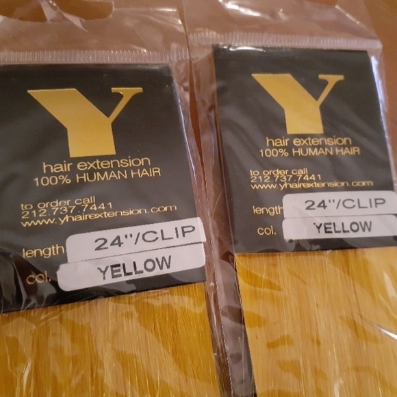 New Clip In Long Human Hair Extensions 24" Yellow/Blonde 20 Packs Highlightes - Picture 4 of 9